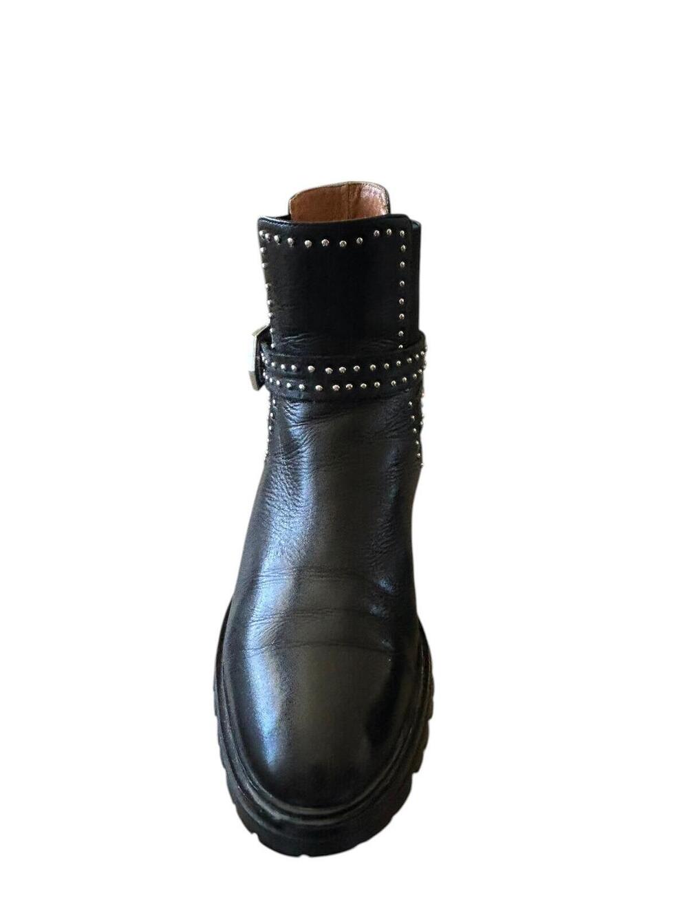 Givenchy Studded Biker Boots Black Leather Harness Moto EU 38/ US 7.5 - Picture 9 of 15